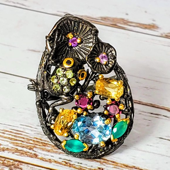 The Girl With Kaleidoscope Eyes Jewelry - Artisan Pond Life Gemstone Ring
